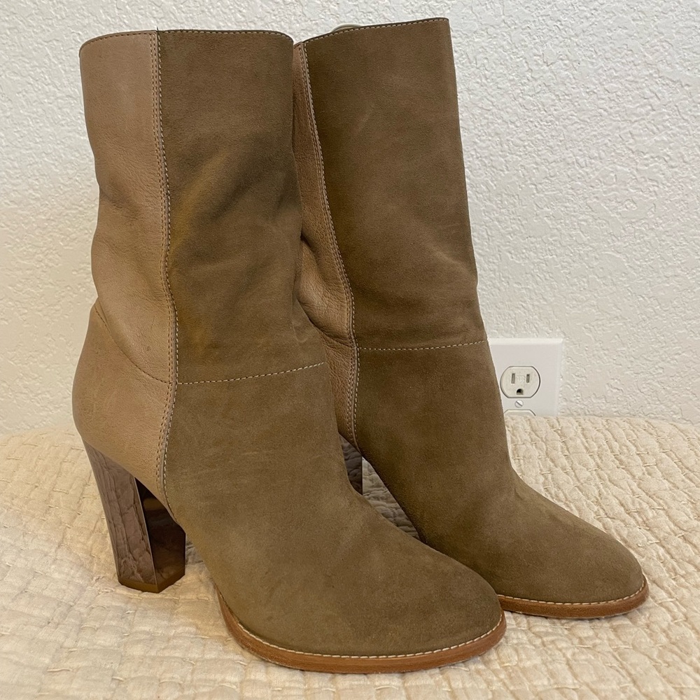 Jimmy Choo Mid-Calf Boots | Taupe | 10.5